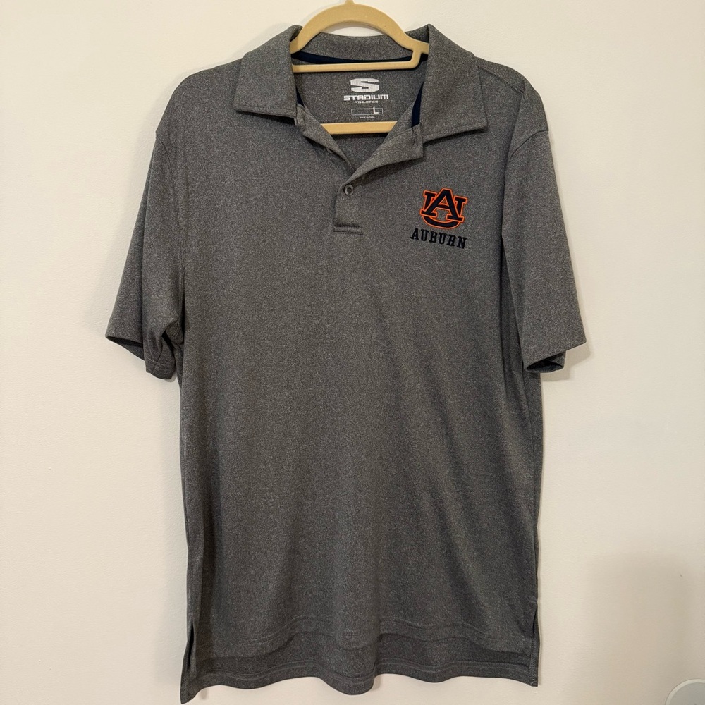 Men’s Auburn Gray Polo Shirt Size L